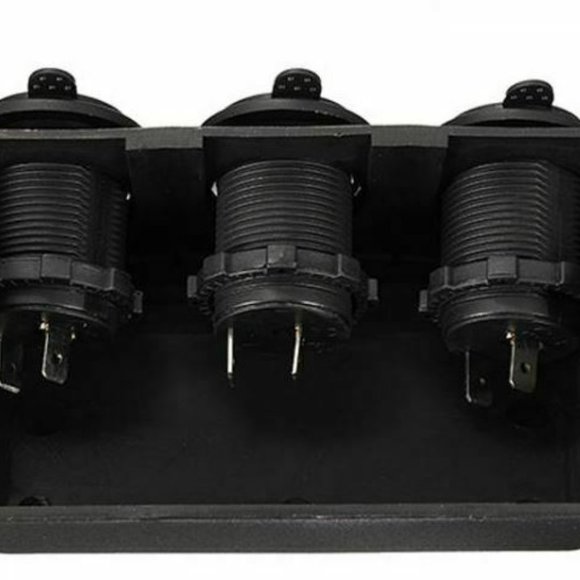 Marine 12V-24V 3-WAY Waterproof Boat-Car-RV-ATV Power Socket - Picture 4 of 4